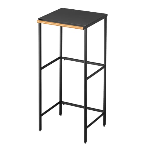 Yamazaki Extendable Over-the-Trash Can Rack, Black, Approx. W42.5~76 X D42.5 X H90cm, Tower Kitchen Rack with Hooks, Product Number 5327