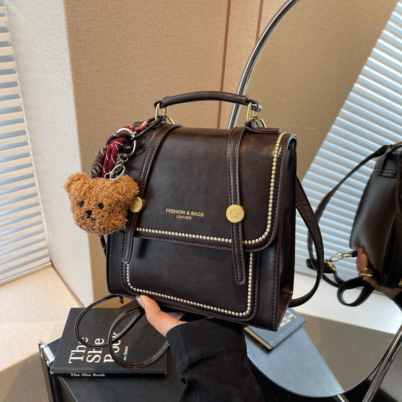 Ielgy Preppy Style All-Match Backpack Crossbody Retro Small Backpack