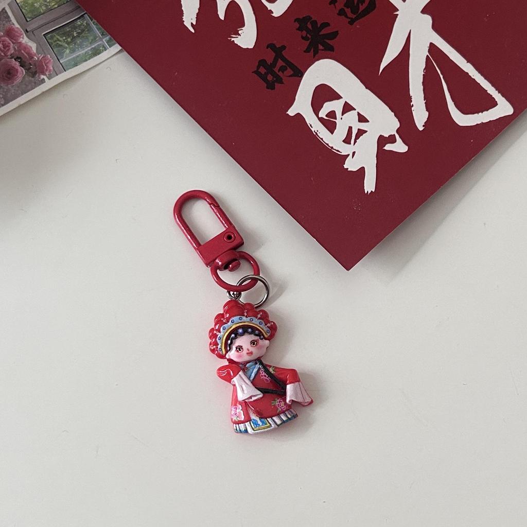 Брелок с персонажем китайской оперы Гочао: Трендовый мультяшный кулон-аксессуар для пар и лучших друзей