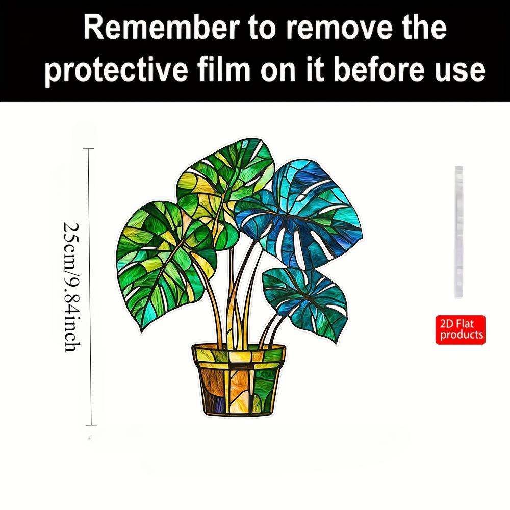 2D Planar Flowerpot Acrylic Light Catcher Pendant, Holiday Wreath Logo Window Decoration Door Wall Decoration Birthday Home and Room Decoration