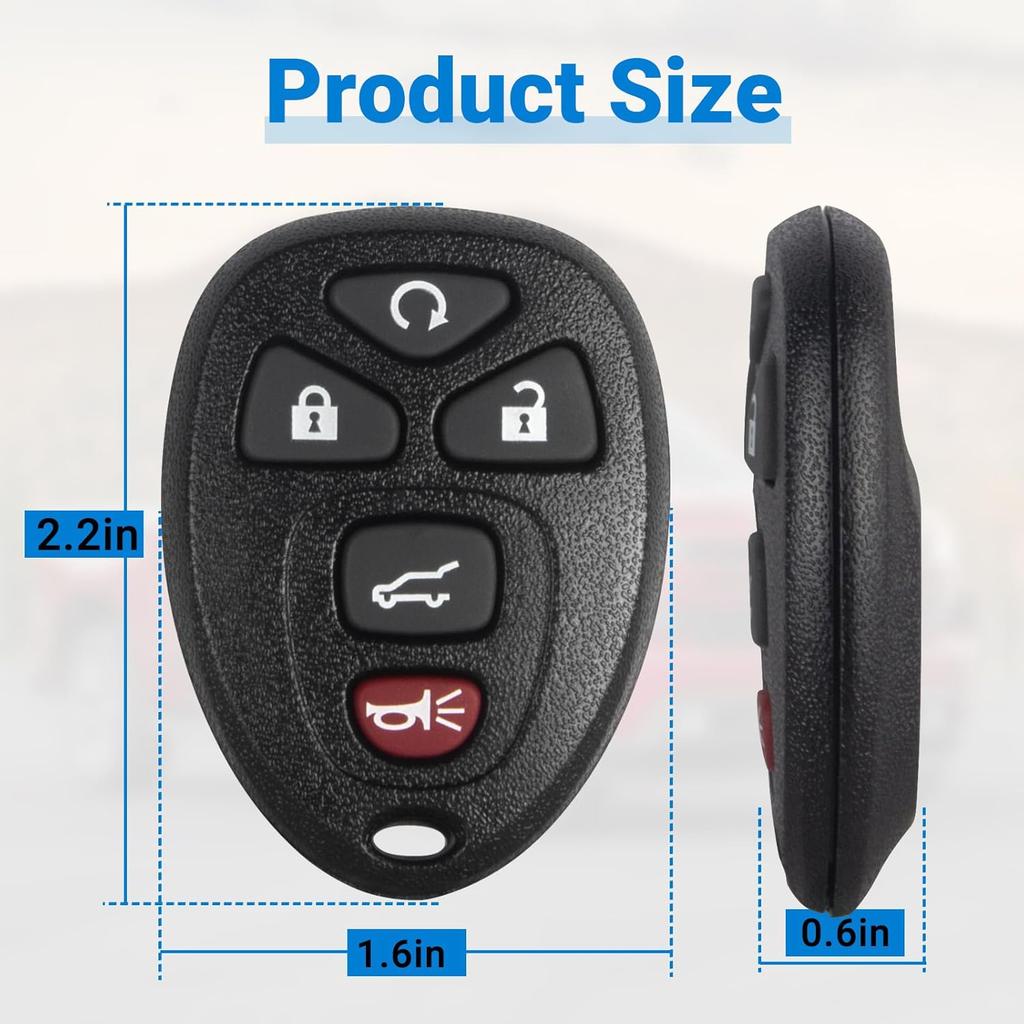 Car Key Fob Compatible with GMC Acadia 2007-2016 Yukon XL/Chevy Suburban Tahoe Traverse/Cadillac Escalade SRX/Buick Enclave Keyless Entry Remote 5
