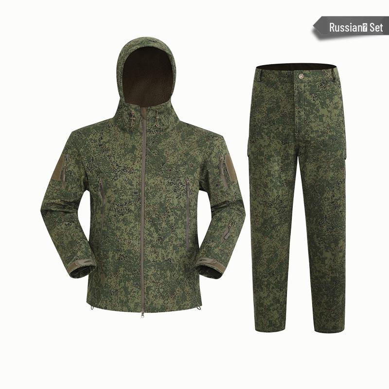 Водонепроницаемый горнолыжный костюм Alpha Green Tactical Sharkskin: Камуфляжный мягкийshell комплект с теплым флисом