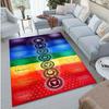 Rainbow Chakra Meditation Area Rug - 800gsm Crystal Velvet,Polyester,Large Non-Slip Floor Protector for Living Room,Dorm,Balcony - Spiritual