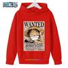 Spring Autumn One Piece Hoodie for Boys Anime Luffy Hoodie Sweatshirt Kids Coat Men's Clothing Sudaderas