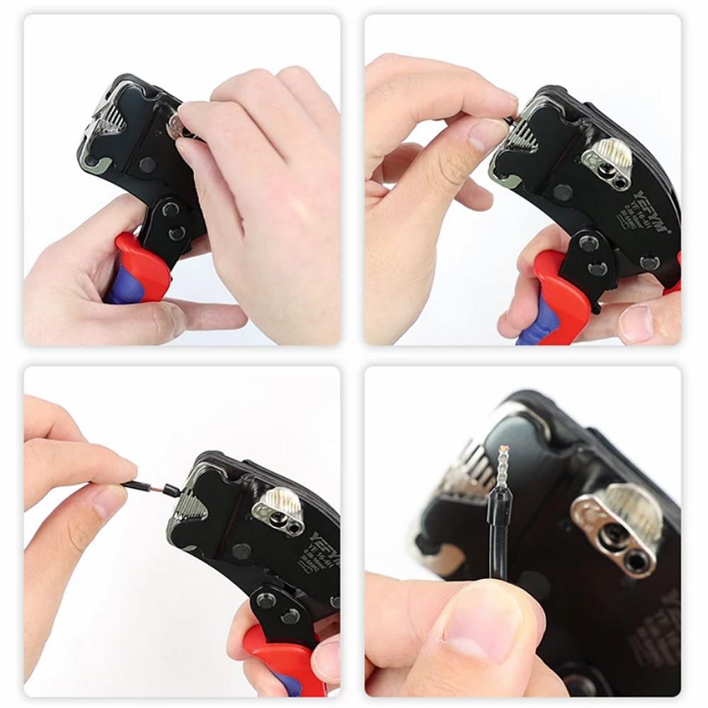 Набор инструментов для обжима наконечников, щипцы для шестиугольных наконечников Саморегулируемые клещи для обжима проволоки с храповым механизмом AWG 30-5