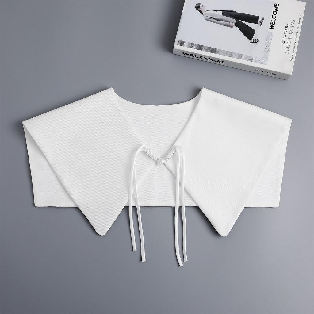 Perfect Match Ladies Blouse Tops Fake Collar Shawls For Women Ruffle False Collars Detachable Lapel Half Shirt Tie False Blouse Fuax Collar