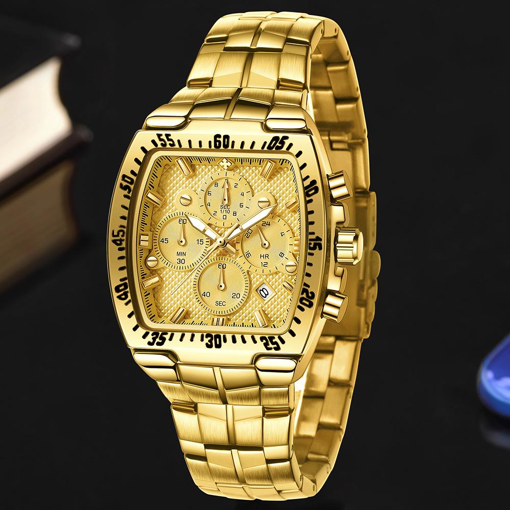 WWOOR Роскошные мужские часы классические многофункциональные спортивные хронограф оригинальные кварцевые часы для мужчин водонепроницаемые из нержавеющей стали