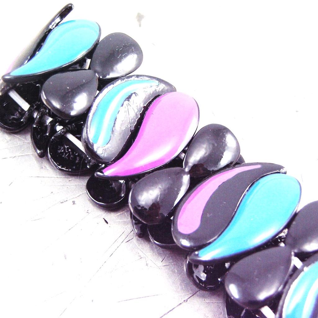 NOA [G5526] - Designer Bracelet 'Arlequin' Blue Pink