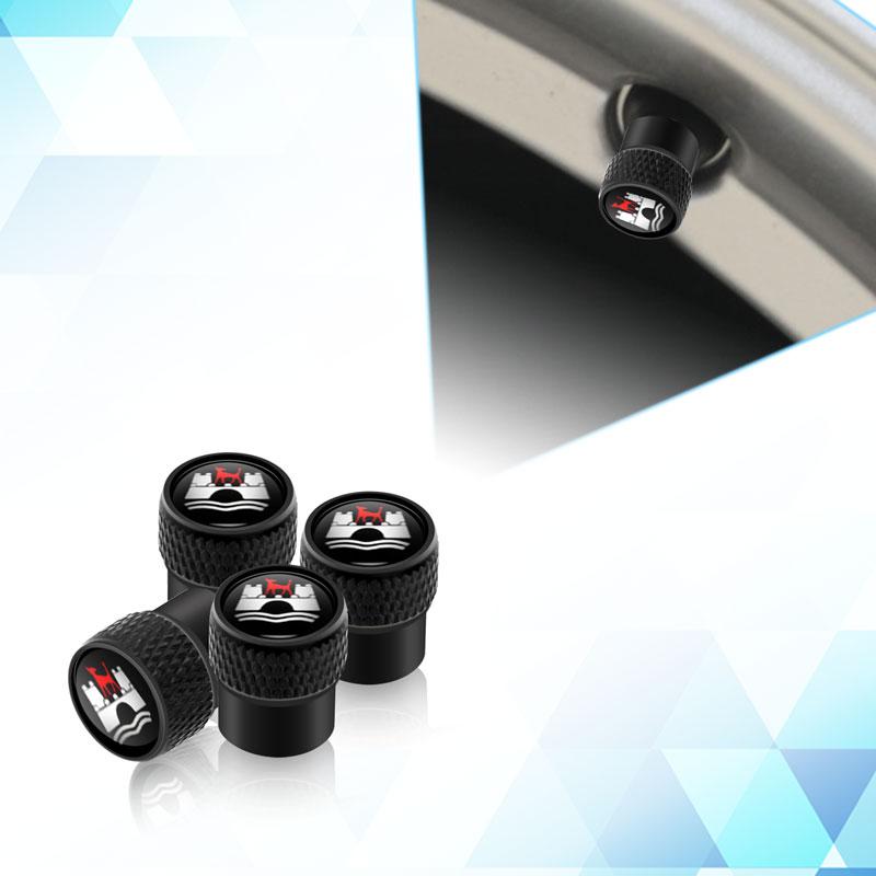 CJOZW1 4Pcs Car Wolfsburg Badge Wheel Tires Valve Caps Tyre Valve Stem Covers For VW Volkswagen Touareg Tiguan Golf MK4 MK5 MK6 MK7