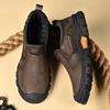 Сшитые вручную мужские кожаные походные ботинки, кроссовки для активного отдыха, обувь для ходьбы, противоскользящие кроссовки для путешествий, мужские туфли без застежек