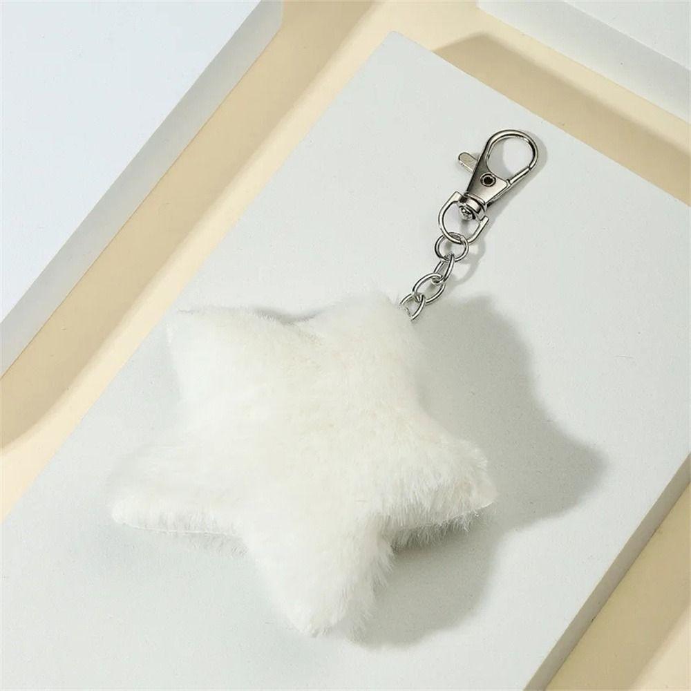 Pompom Pentagram Hairball Furry Star Doll Star Key Chain Lovely Star Plush Pendant Handbag