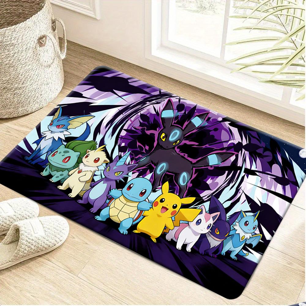 Pokemon Zekrom Dynamic Lightning Style Print Non-Slip Doormat, Absorbent Floor Mat for Home Decor