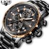 Watches Men Luxury Chronograph Stainless Steel Large Dial Quartz Men Watch Casual Sport Watch