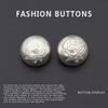 10Pcs Metal Buttons Round Silver Delicate High-End Vintage Rose Coat Jacket Sweater Cardigan Buttons