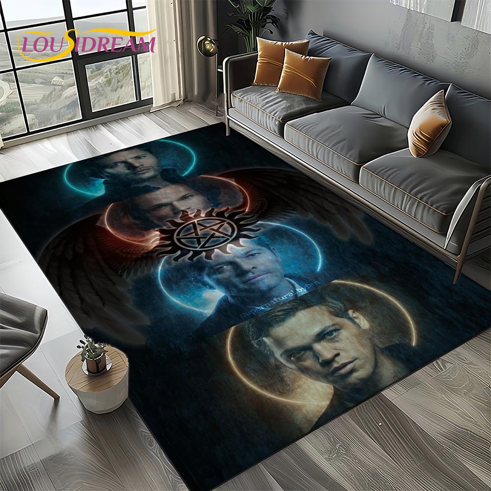 3D SPN Сверхъестественное Знак Дин Сэм Ковер Коврик для Гостиной Спальни Дома Декорация Дивана, Коврик для Игровой Зоны Детей Нескользящий Напольный Коврик