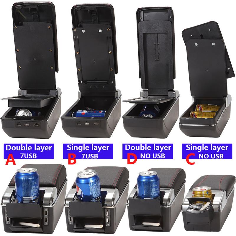 For Dacia Spring Armrest Box For Renault K-ZE Car Armrest box Center Storage Box Internal Retrofit PU Leather Car Accessories