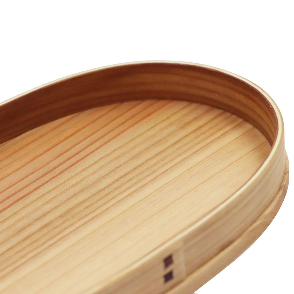 Osaka Choseido Magewappa Bento Box with Dividers and Lunch Band Beige (Long Oval 550cc, Band)