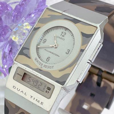 Б/у Редкие Камуфляж Камуфляж CASIO Pella FS-01 Цифровой Анализатор Часы #682