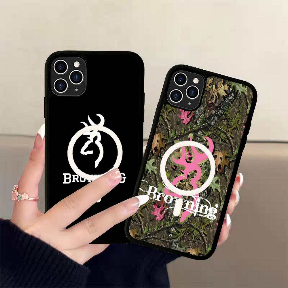 B-Browning Logo Phone Case For IPhone 13 14 15 11 12 16 17 Pro Max Plus Magsafe Magnetic Shell
