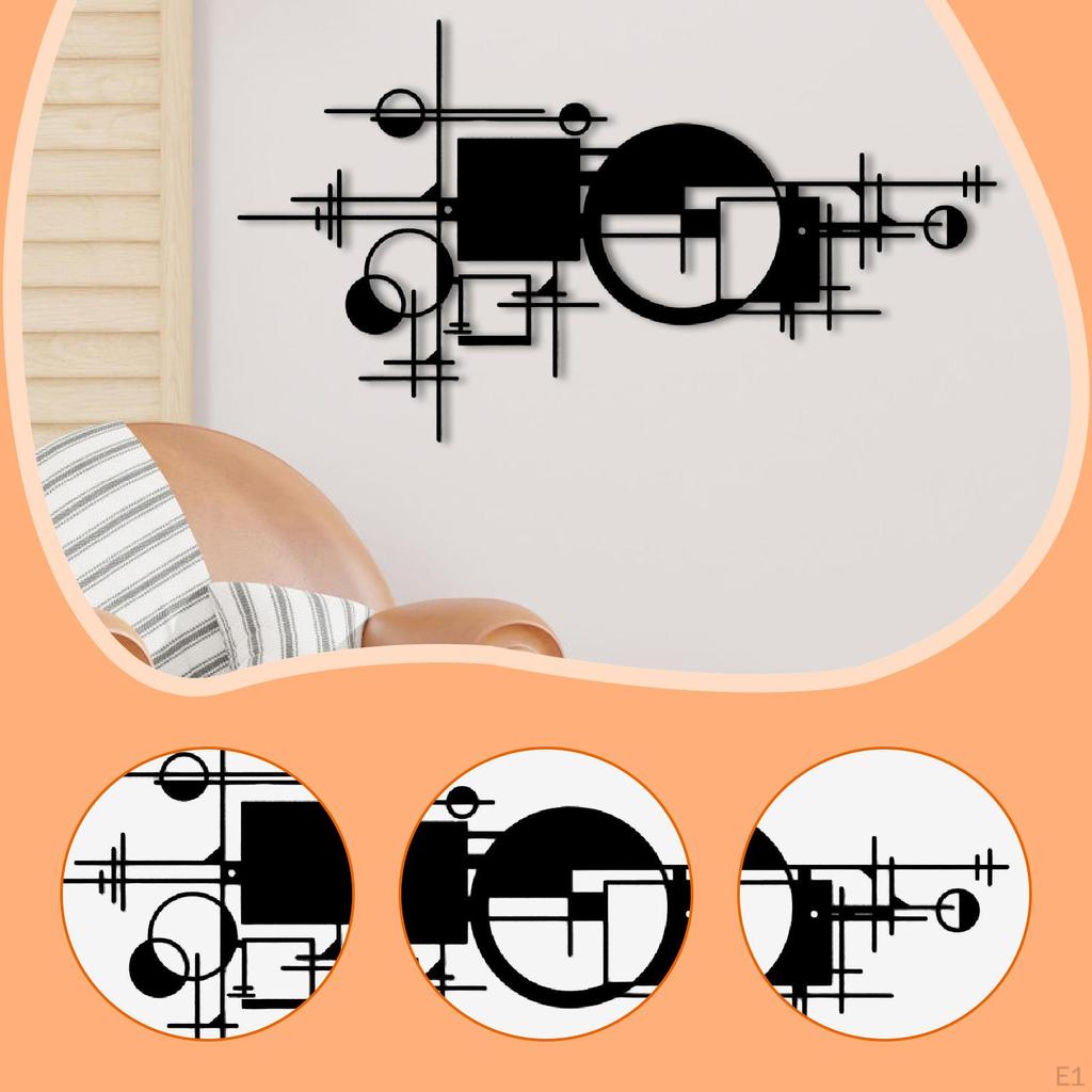Металлический настенный декор для дома Абстрактный для помещения и улицы Современный Минималистичный Черный Офис Спальня