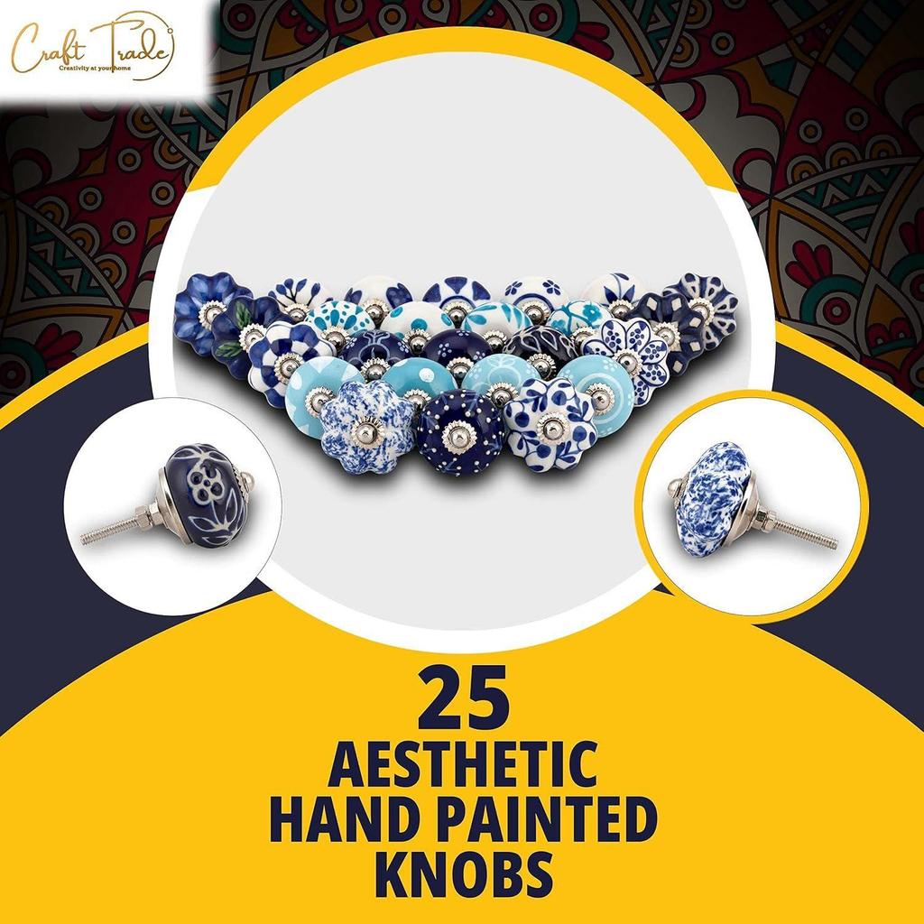 Латунная фурнитура Керамические ручки-скобы и дверные ручки для ящиков, кухонных шкафов, гардеробов Домашний декор интерьера - Упаковка 25 шт.