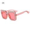 Bling Crystal Sunglasses for Kids Fashion Rhinestone Square Sun Glasses Children Trendy Retro Sparkling Shades UV400 Eyewear
