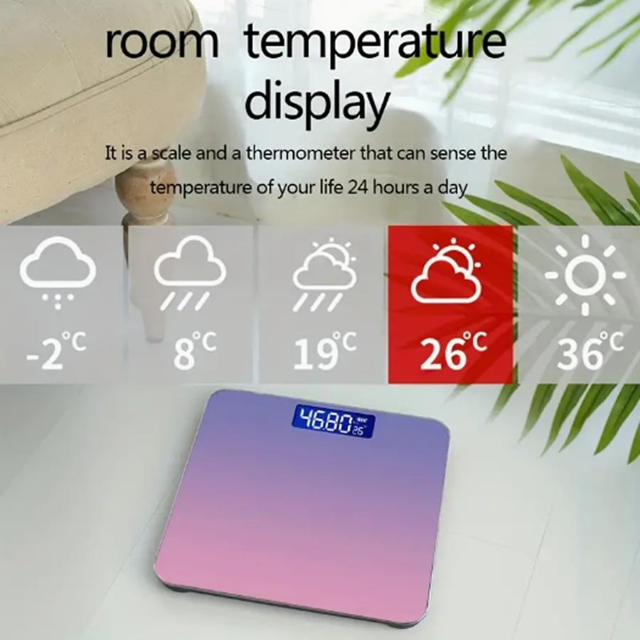 Gradient Color Intelligent LCD Electronic Scale Digital Display Glass Weight Scale Balance Body Health And Weight Loss