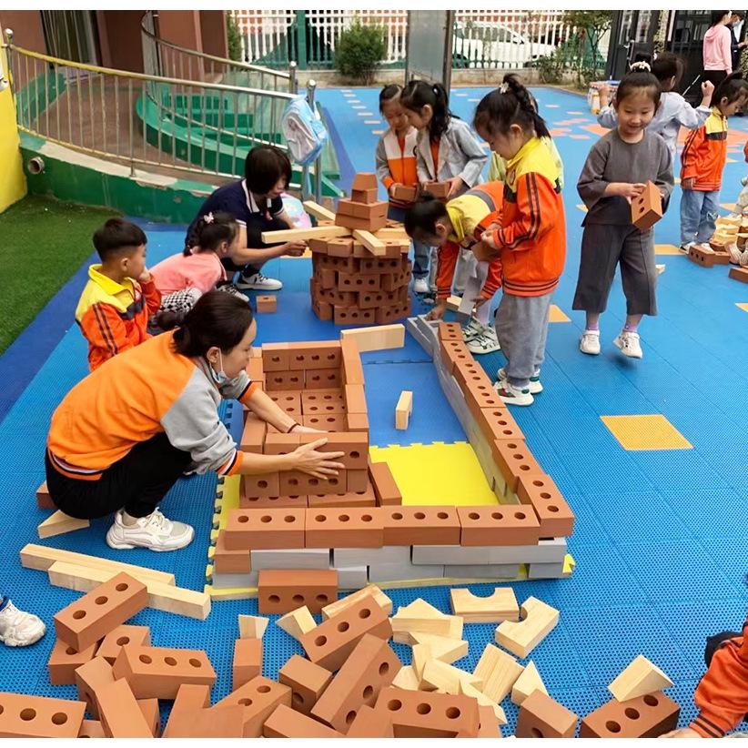 Kindergarten EVA Foam Building Blocks for Kids - Red Brick Set