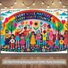 2D Multicultural Party Background, "Every Voice Matters" Rainbow Flower and Kids Decor Banner