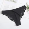 Lace Thongs for Women Sexy G-String Underwear Seamless T Back Low Waist Panties Ice Silk Comfy Briefs