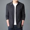 Casual Jacket Men's V-neck Solid Color Knitted Cardigan Versatile Youth Sweater Men's Jacket