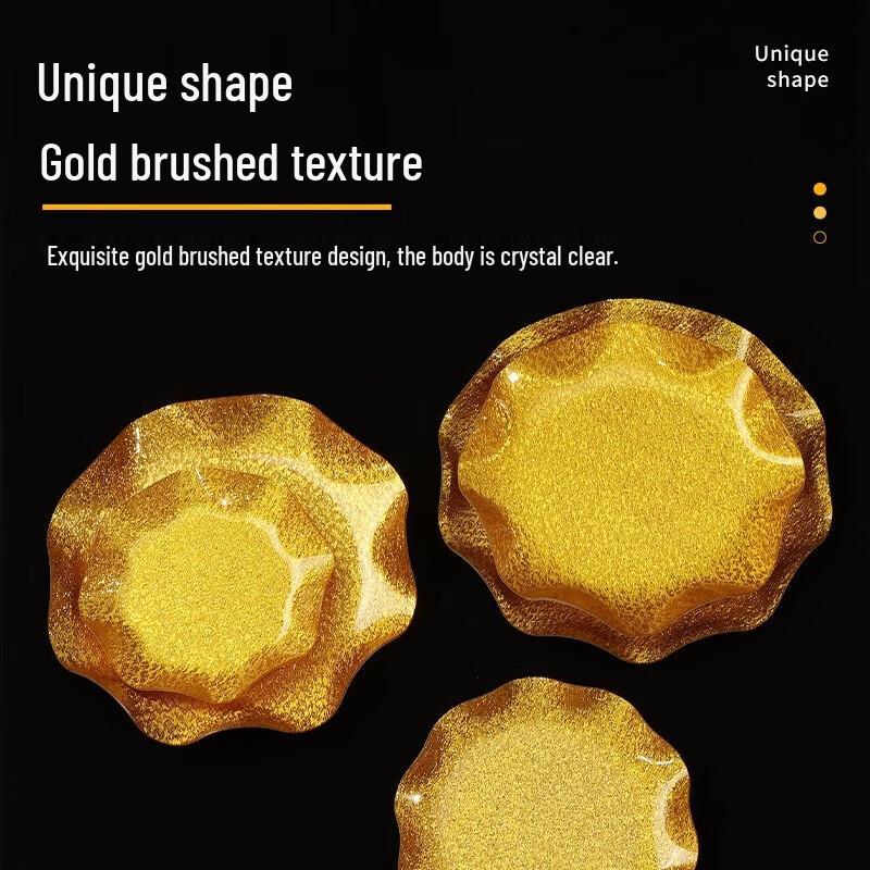 Huaihuang Acrylic Golden Serving Plates (2-Pack)