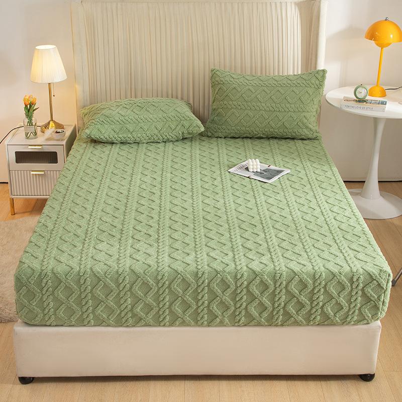 2025 Новая теплая и мягкая простыня, Утолщенный зимний защитный чехол с фланелью, Пушистый наматрасник, Защитный чехол для матраса