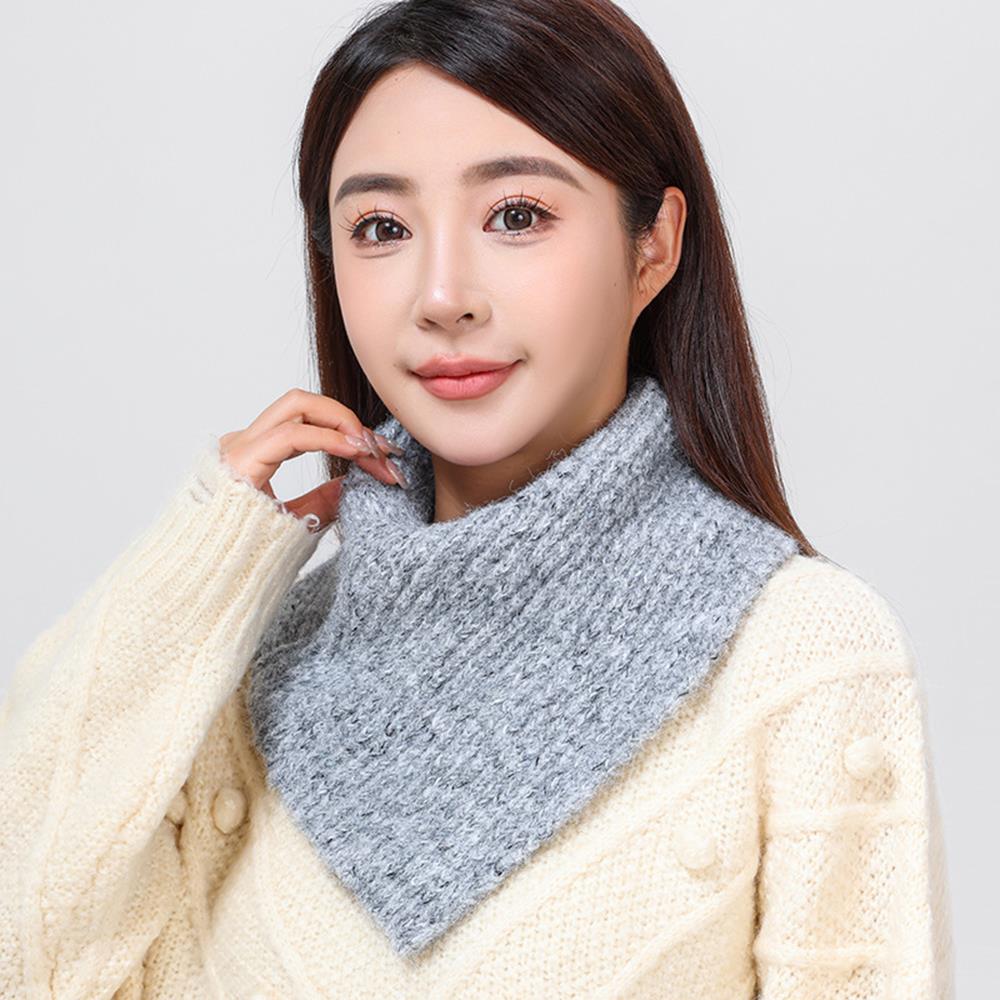 Треугольные шарфы с высоким воротником, вязаный шарф-манишка, шерстяной вязаный чехол для шеи, шарф-кольцо, шарф-грелка для шеи из имитации кашемира