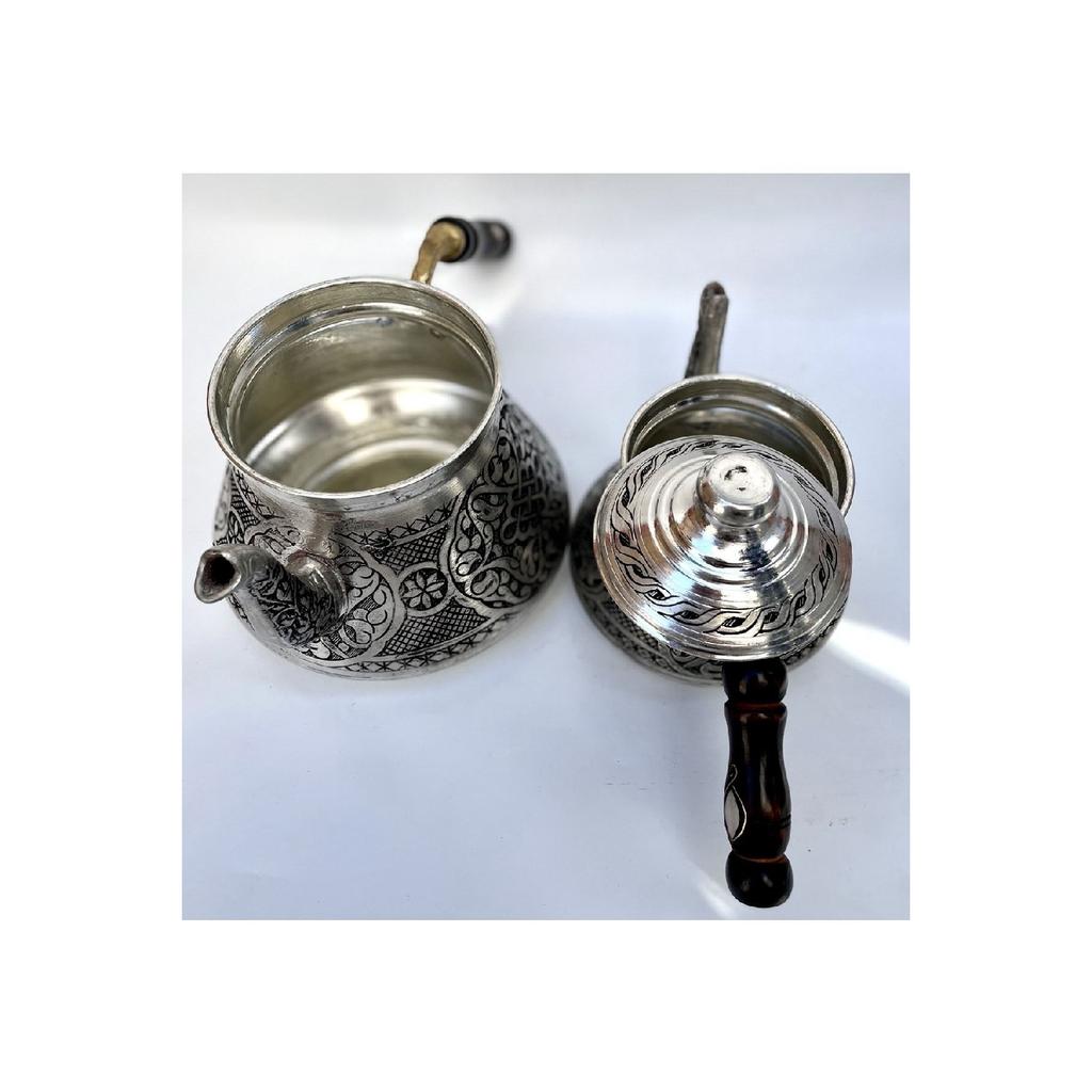 (thick) Handmade Embroidered Copper Teapot Set