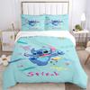 Stitch'S Playful Adventure Print 3Pcs Bedding Setduvet Cover With 2 Bedropillowcase Home Birthday Gift