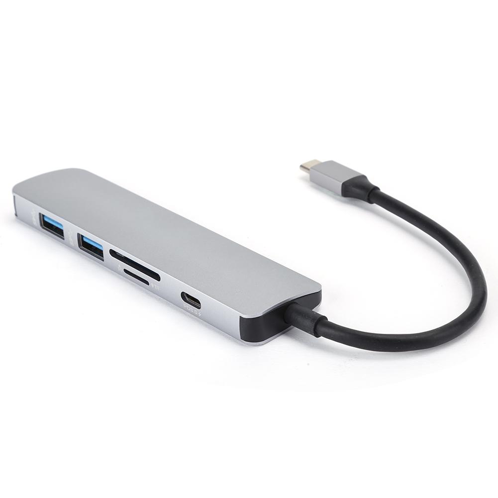 Многофункциональная док-станция расширения TypeC 6 в 1 TypeC to HDMI USB3.0PD3.0 с зарядкой