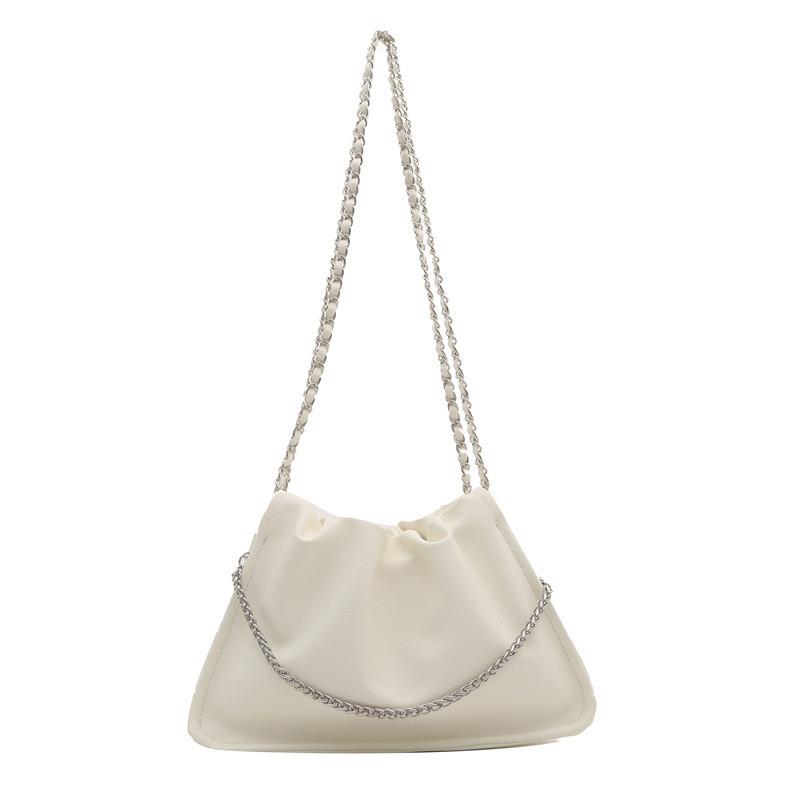 Stylish Cloud Bag For Women In Black White Brown And Silver With Soft Pu Material