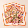 New Fashion Silk Scarf Simulation Silk Flower Pastoral Small Square Scarf Decoration Multi-functional Temperament Printed Scarf Tied Headband