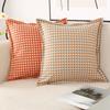 Vintage Houndstooth Cotton Linen Pillow Covers, Soft Backrest Cushion for Sofa Bed Living Room Decor Whith Pillow Core