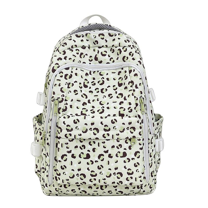 Schoolbag school bag niche girls junior high school students multi-color leopard print 1011 new backpack high value light large capacity backpack