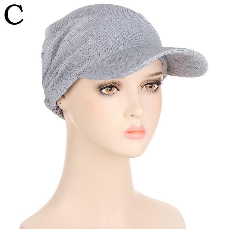 1PC Sun Hat Sunscreen Cap Solid Color Turban Cap Summer Female Hat Fashion Female Hat