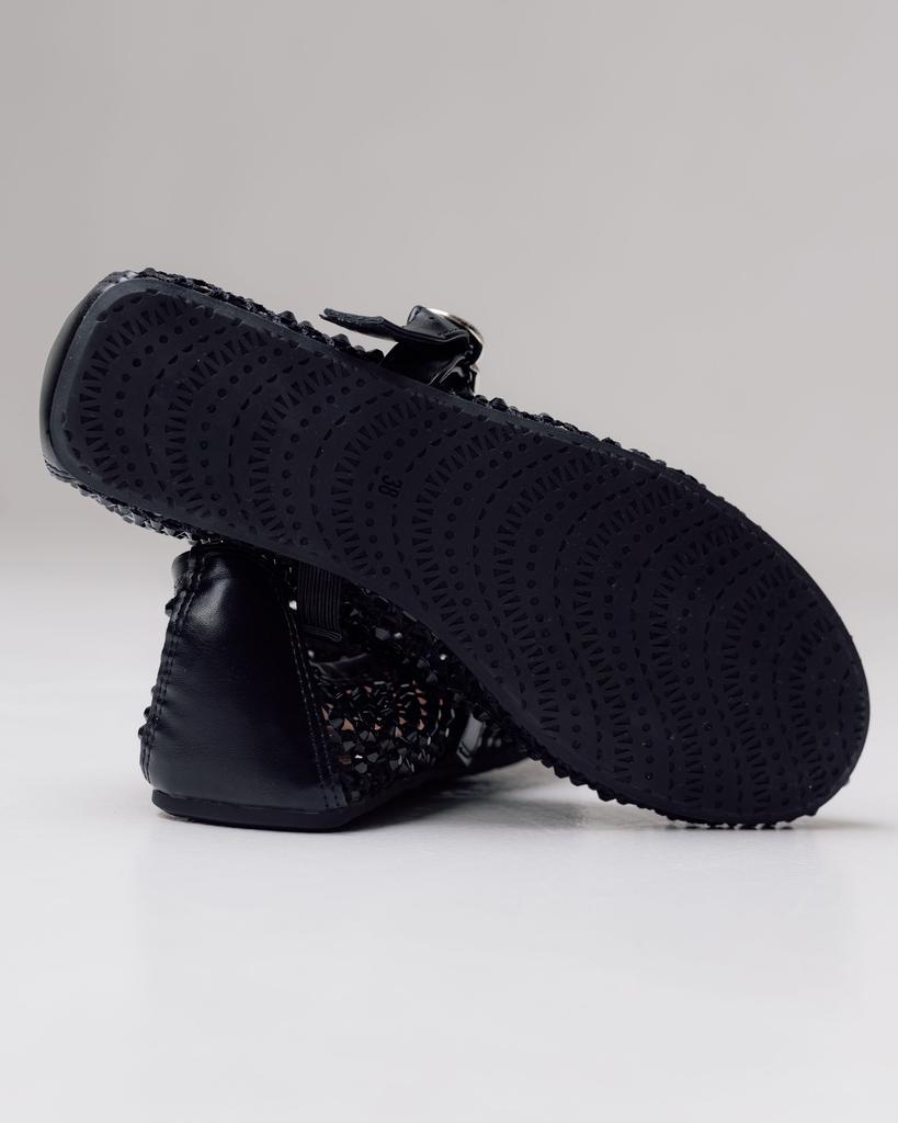 Балетки с прозрачной сеткой Aiformaria 4380248 36 черные текстиль