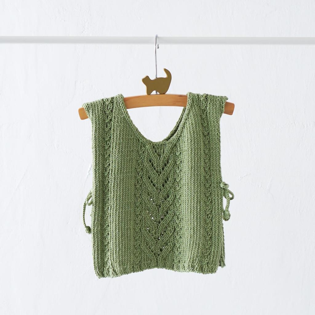 Raw Wool Itohenlab Knitting Kit #11-2 Cable Openwork Baby Vest