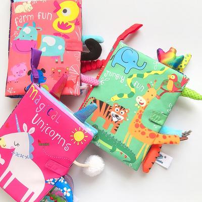 3D Книжка из ткани с хвостами животных: Детская развивающая игрушка, устойчивая к разрывам