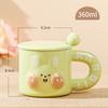 High-Value Rabbit Ceramic Cup With Lid Household Cute Couple Water Cup Creative Gift Souvenir