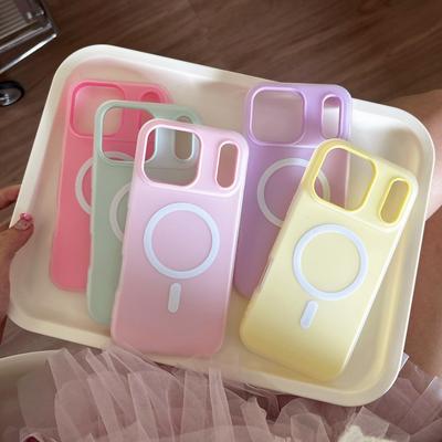 Роскошный матовый чехол Candy Magsafe для iPhone 17 Air 16 15 14 13 12 Pro Max 11 16Plus 17Pro Магнитный прозрачный чехол 2 в 1