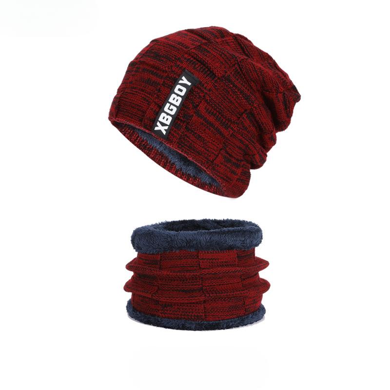 Зимняя шапка, шапка-пуловер, набор шарф, флисовая и утолщенная шерстяная шапка для мужчин