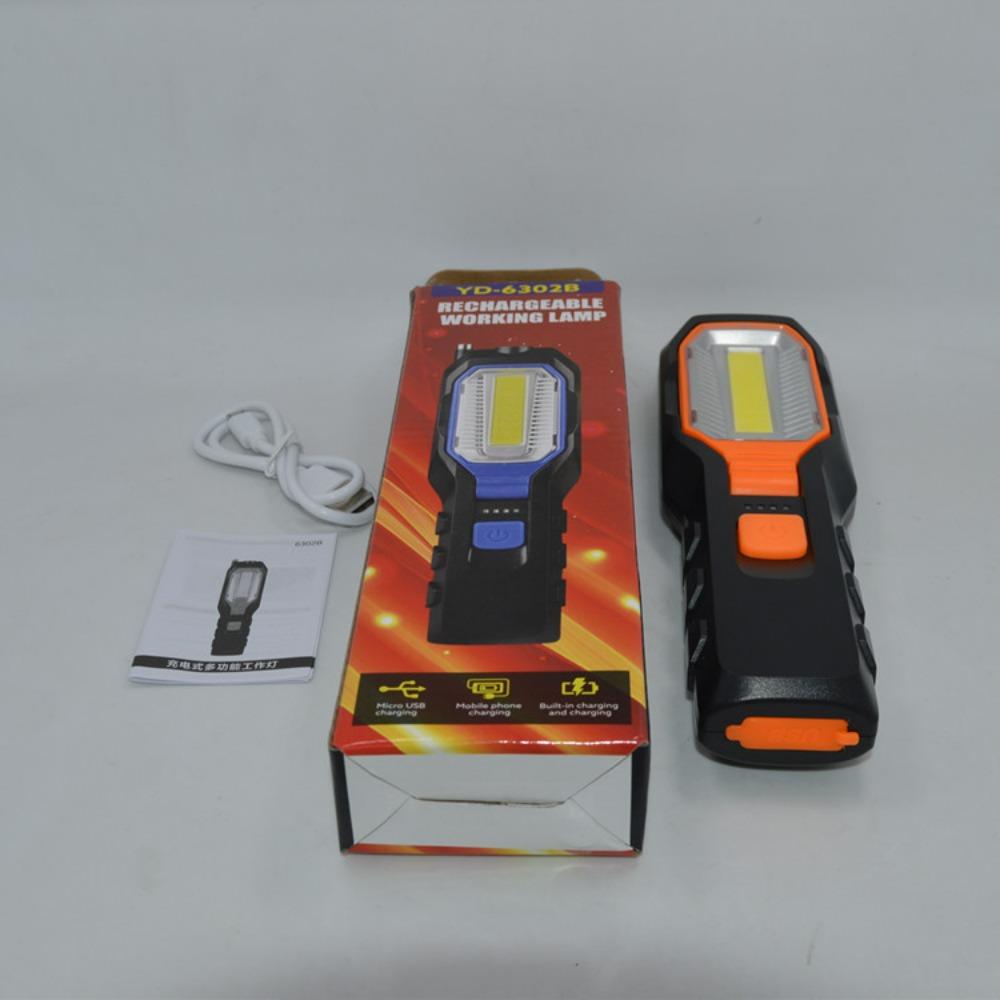 USB-фонарик для автоинспекции, суперяркий светодиодный фонарь с крючком и магнитом, ударопрочный аварийный рабочий фонарь