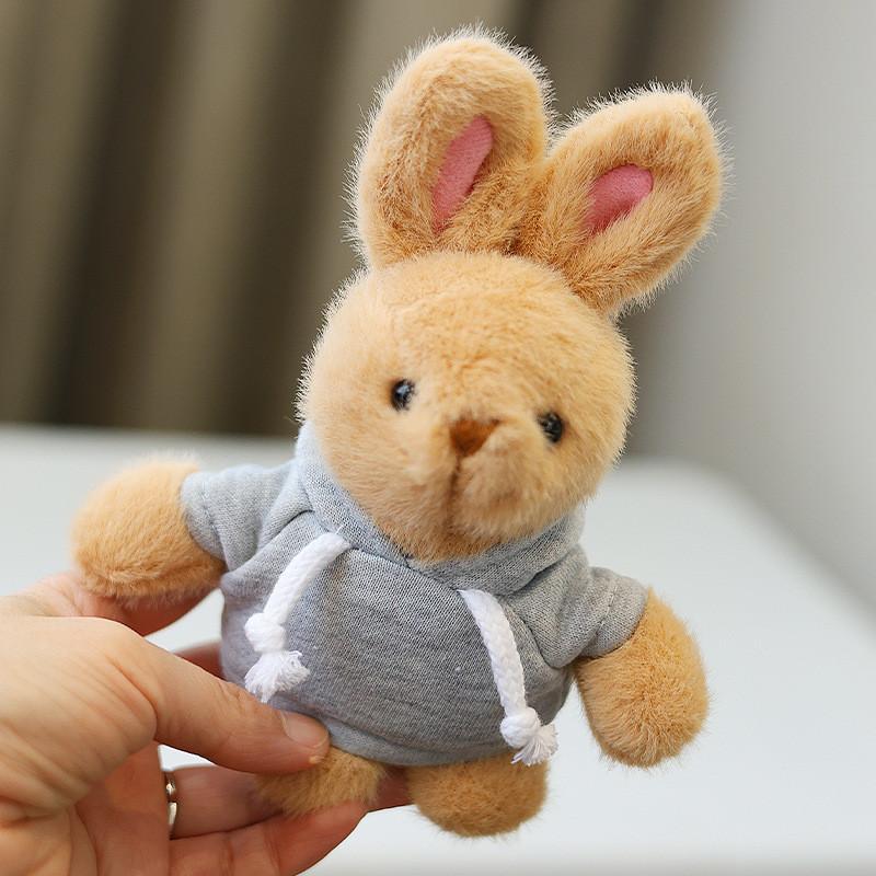 Rabbit Plush Keychain Toy Cute Stuffed Animal Doll Kids Birthday Gift Keyring